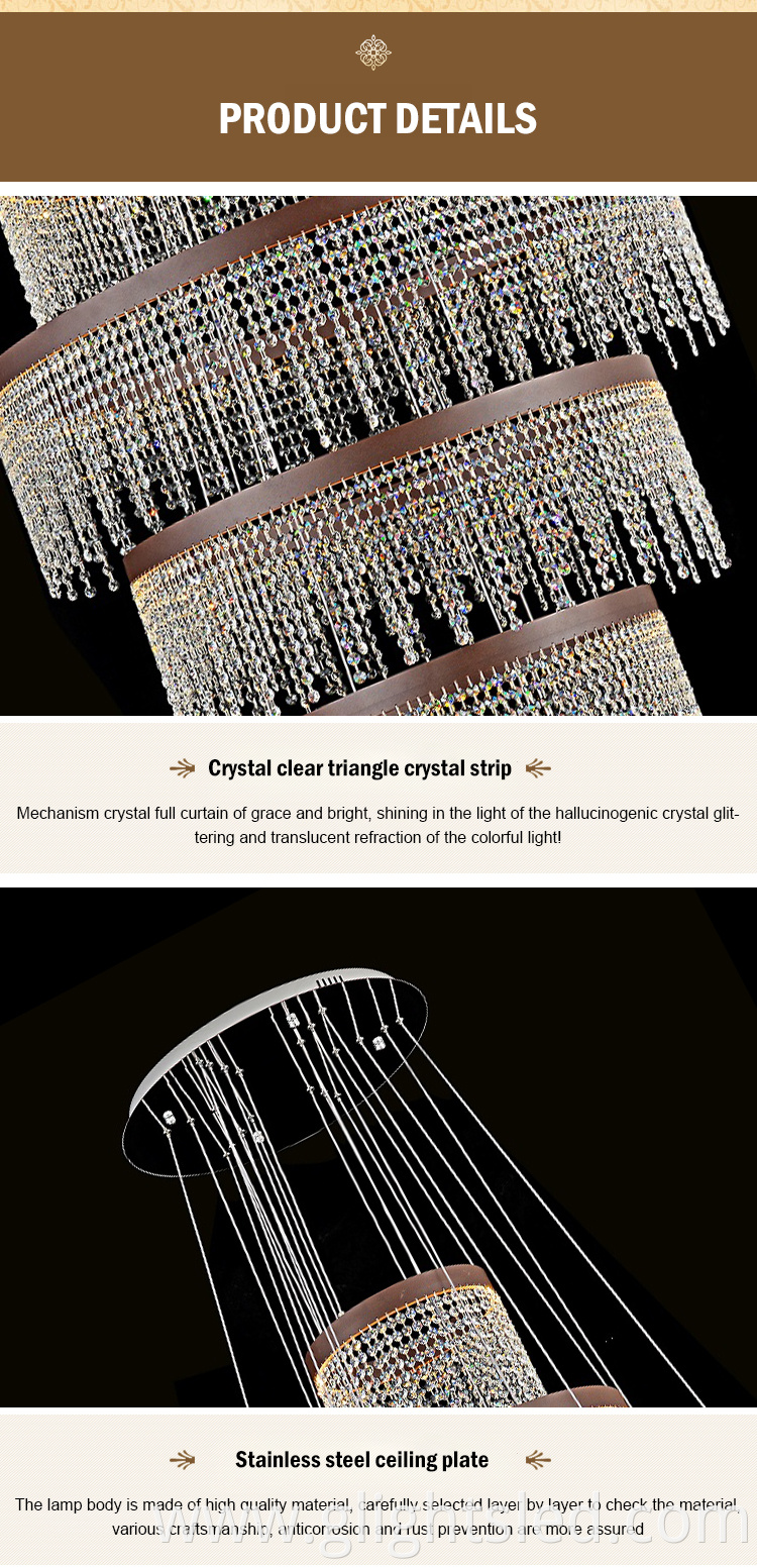 New style living room white luxury crystal indoor decoration led chandelier pendant light